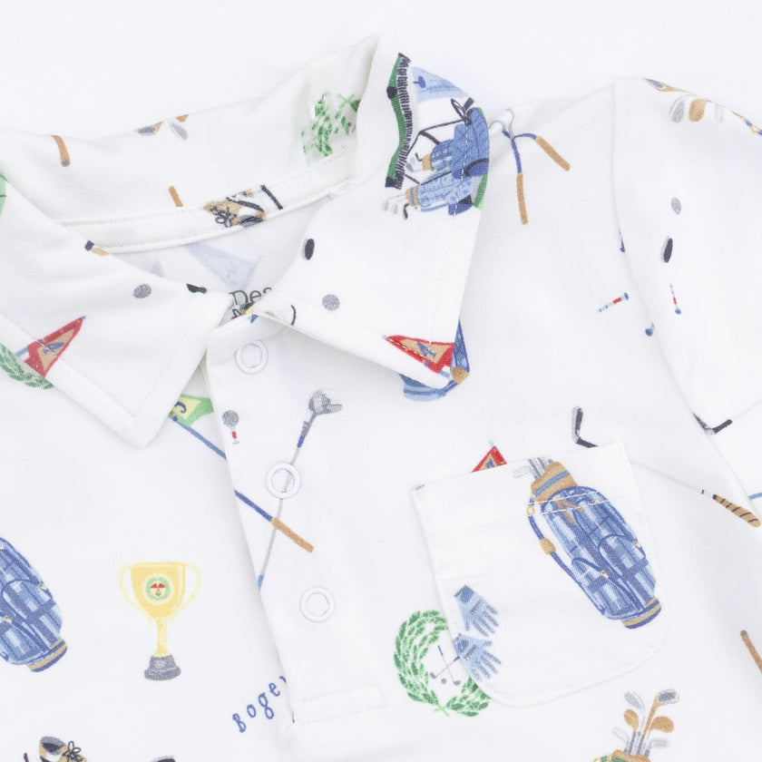 Golf Things - Polo with Casual Short with Solid Bucket Hat