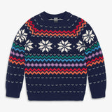 Kids rainbow snowflake fair isle sweater