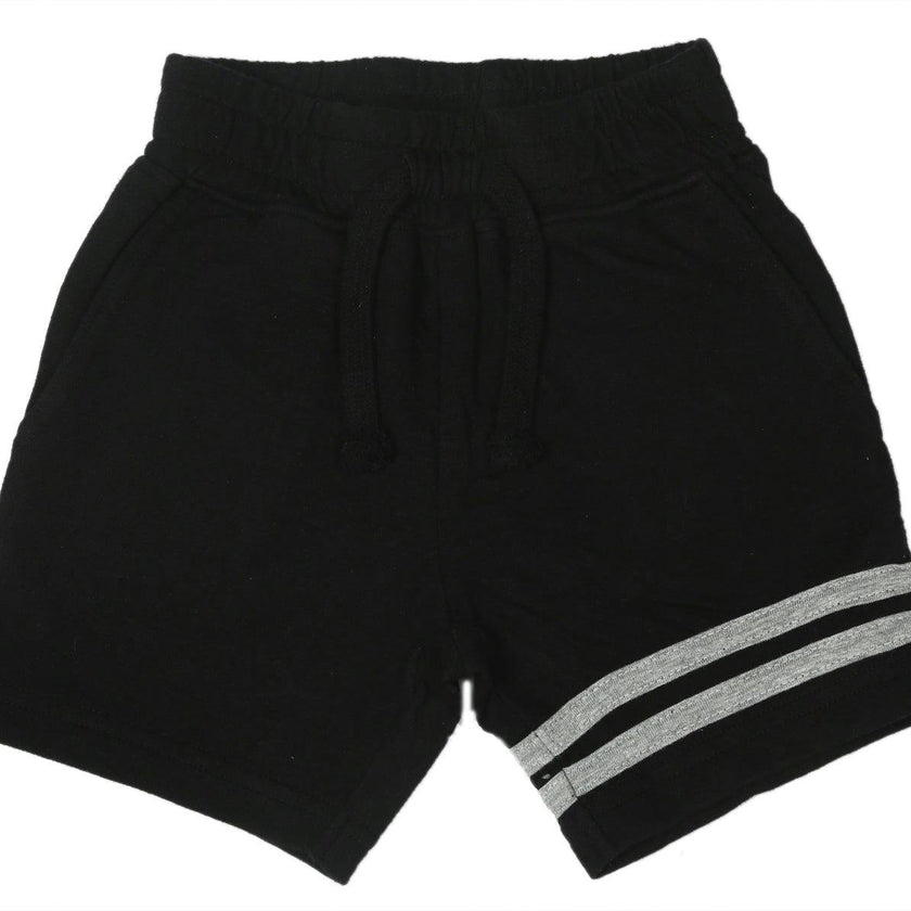 Kids Sweat Shorts - Black Stripe