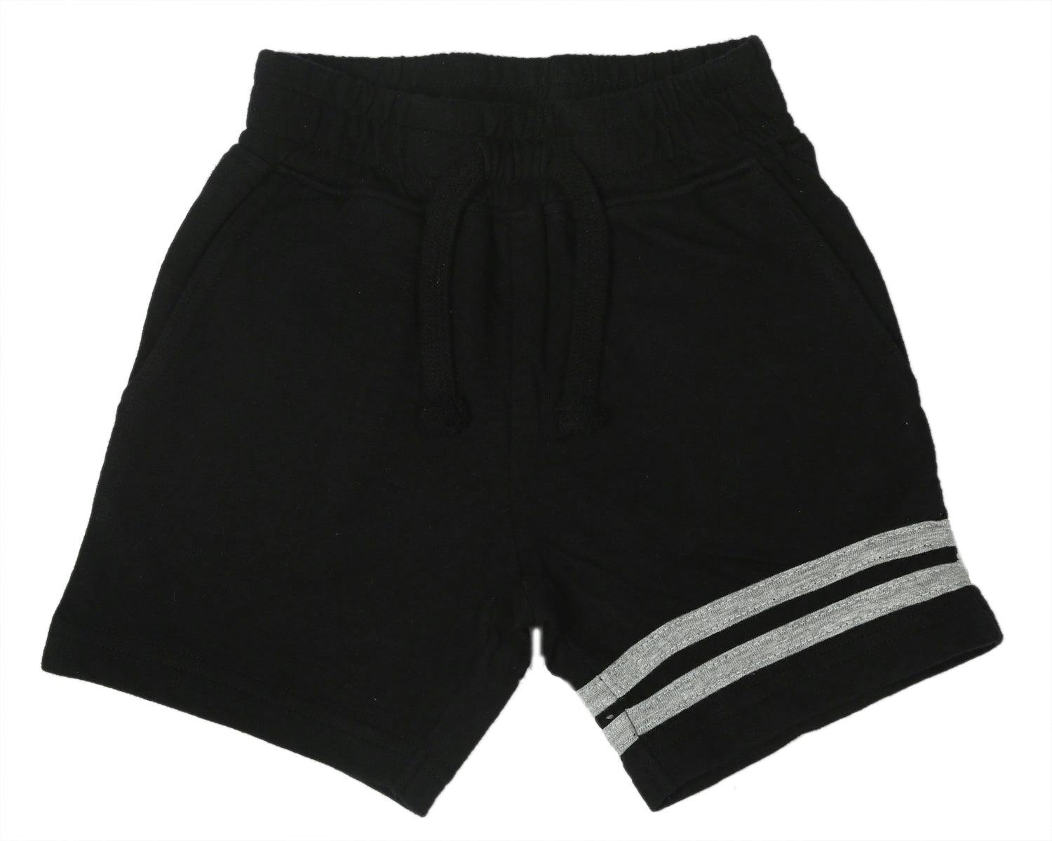 Kids Sweat Shorts - Black Stripe