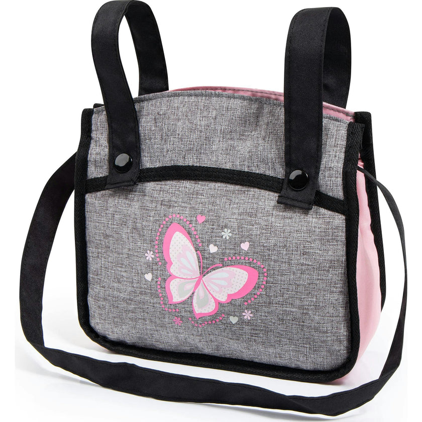 Bayer Design Dolls: Xeo Twin Pram - Grey & Pink