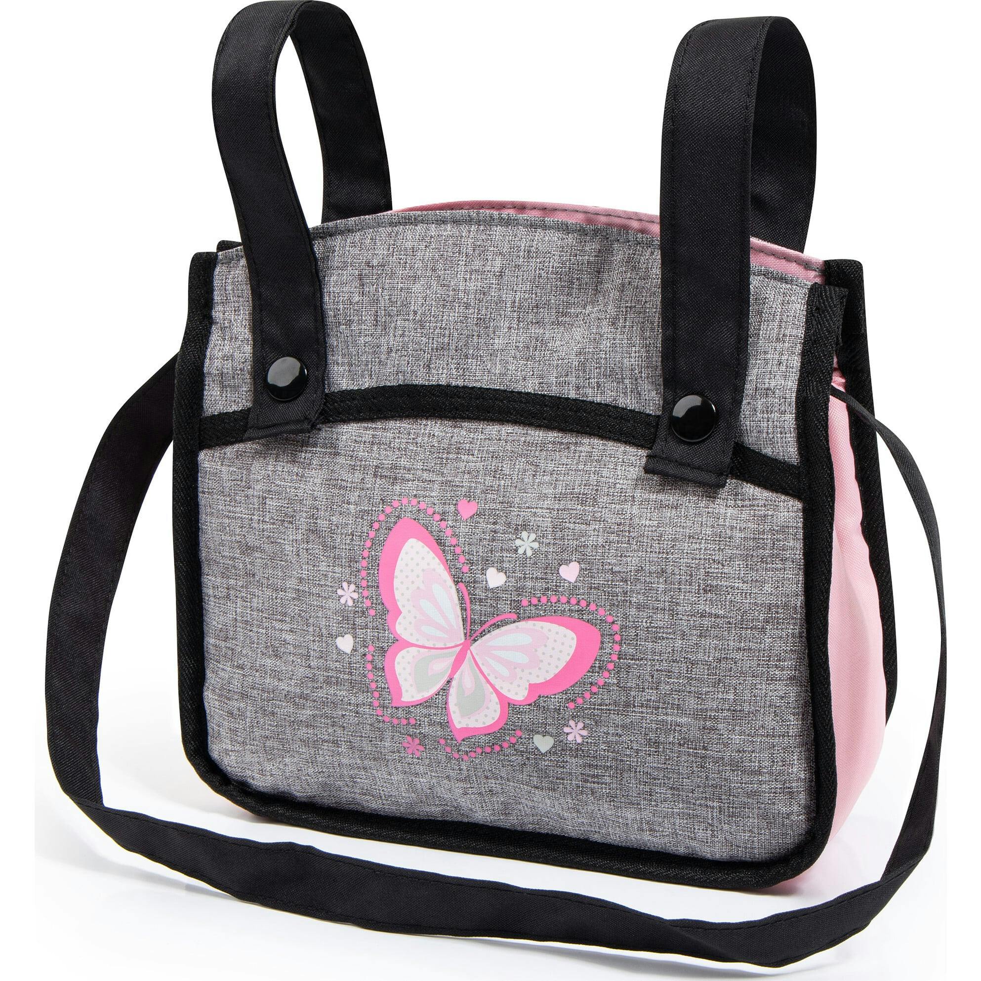 Bayer Design Dolls: Xeo Twin Pram - Grey & Pink