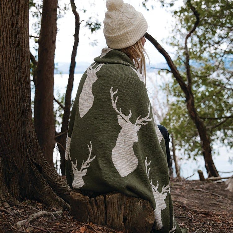 Cotton Sustainable Knit Throw Blanket | Oh Deer