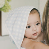 Picnic Gingham Baby Hooded Towel - Blue
