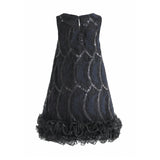 Black Fiora Ruffle Sequin Dress
