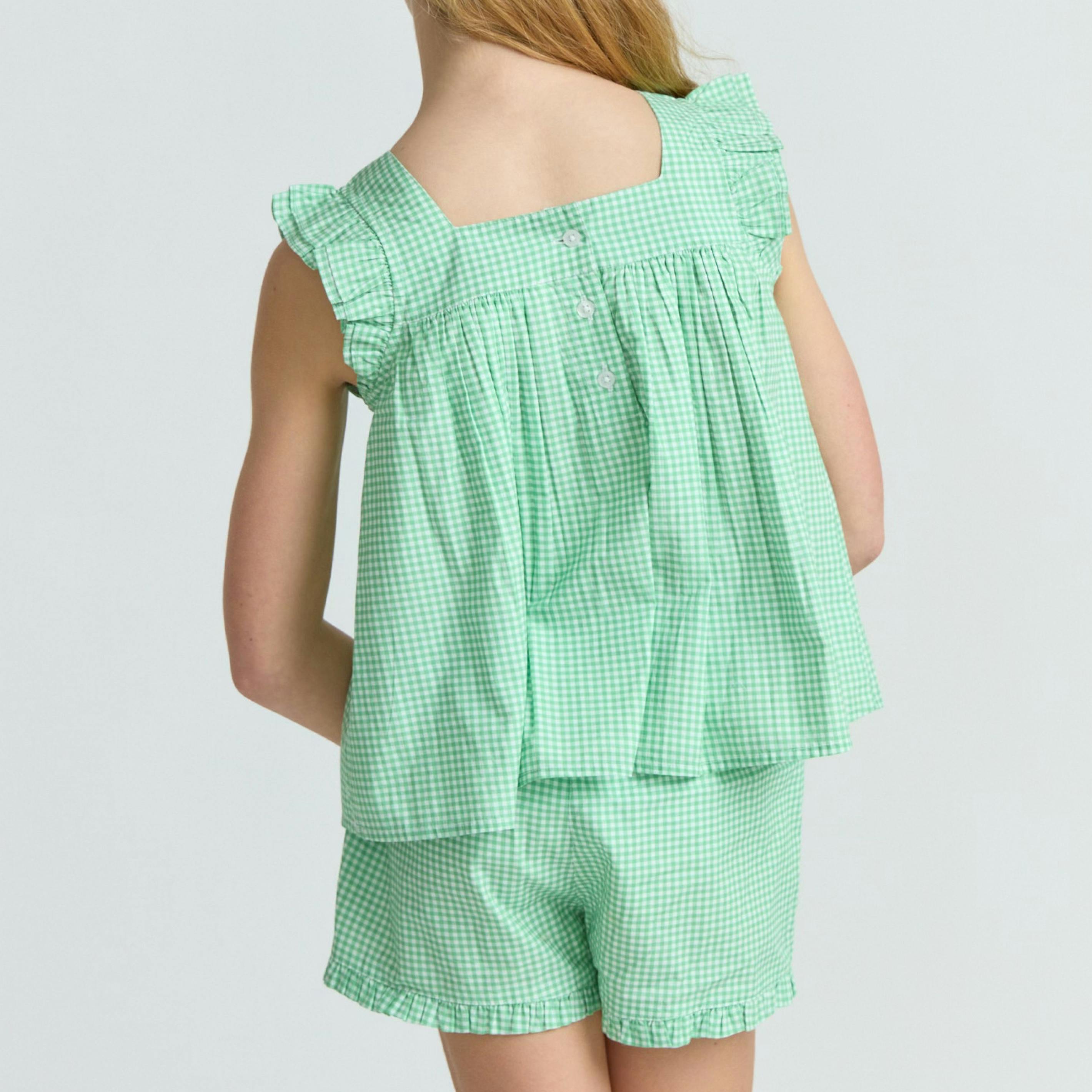 girls gustavia gingham ruffle top and short set
