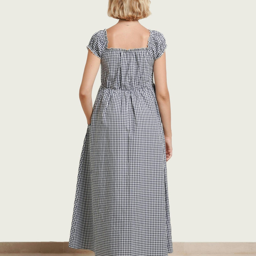Lily Gingham Maternity & Nursing Dress