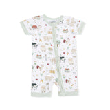 Cute Farm Animals Uni - Shortie 2 Way Zipper Romper