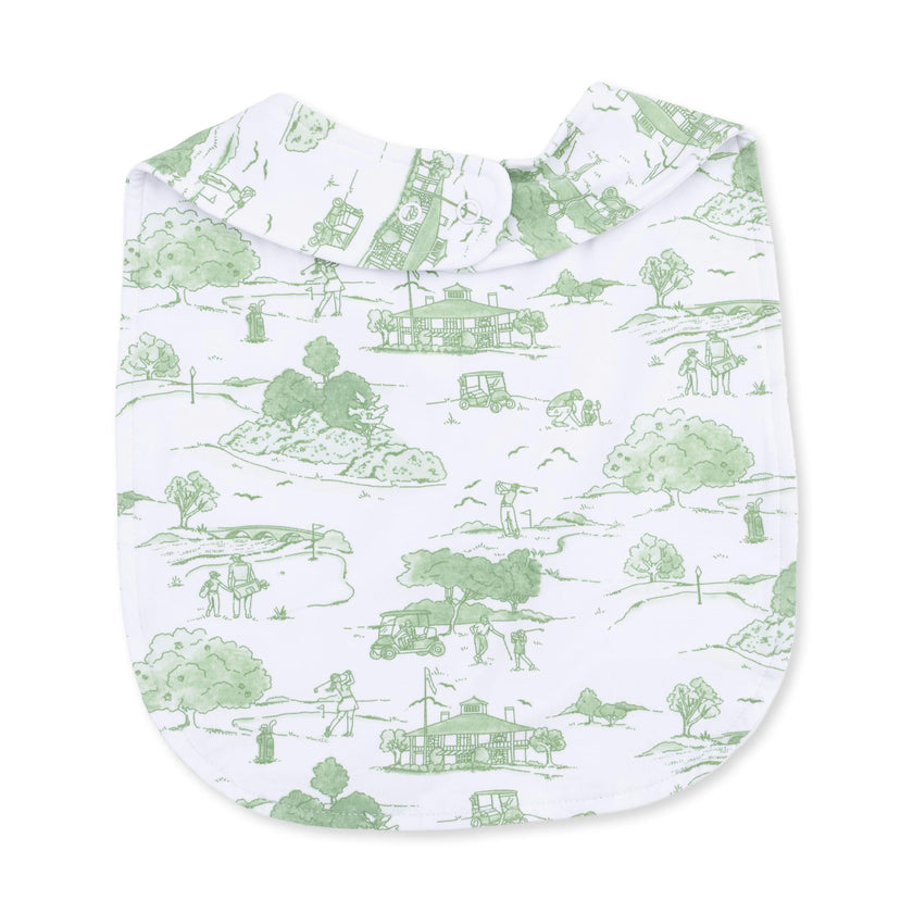 Golf Toile Green - Feeding Bib