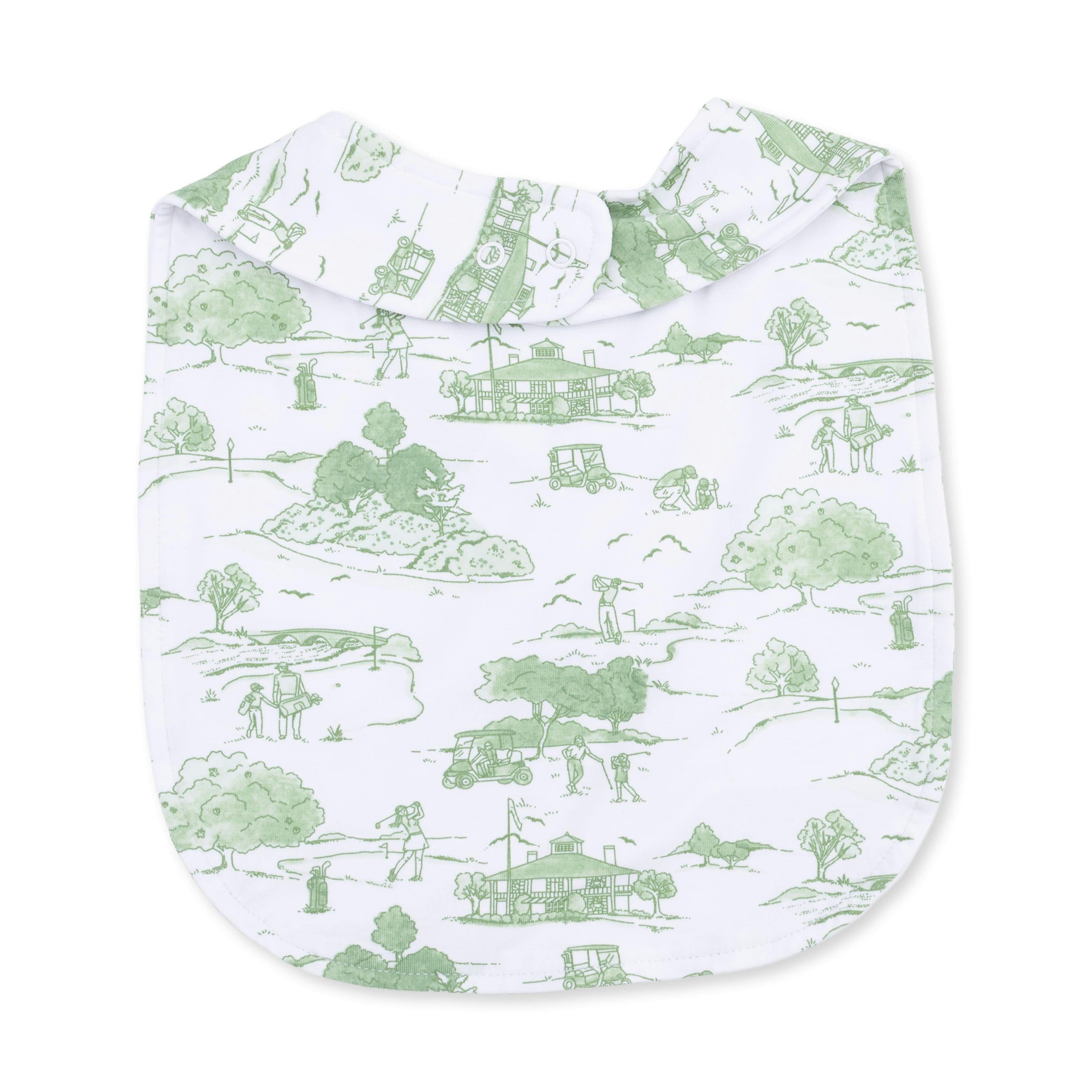 Golf Toile Green - Feeding Bib