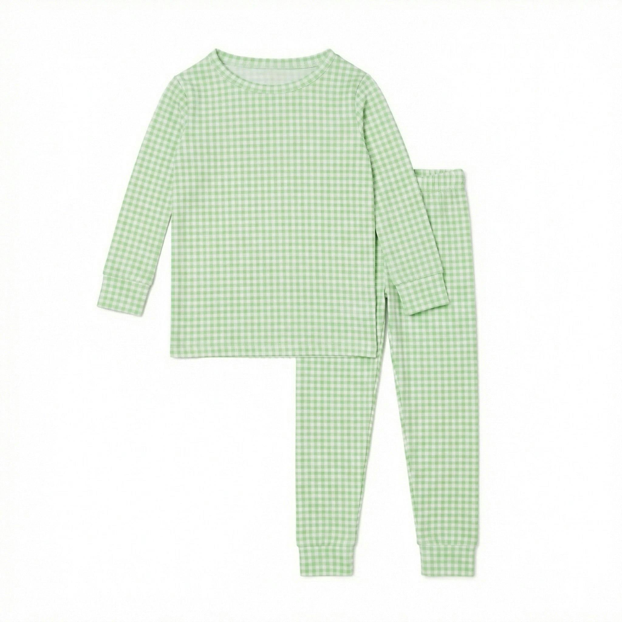 Pistachio Gingham Bamboo Toddler Pajama Set