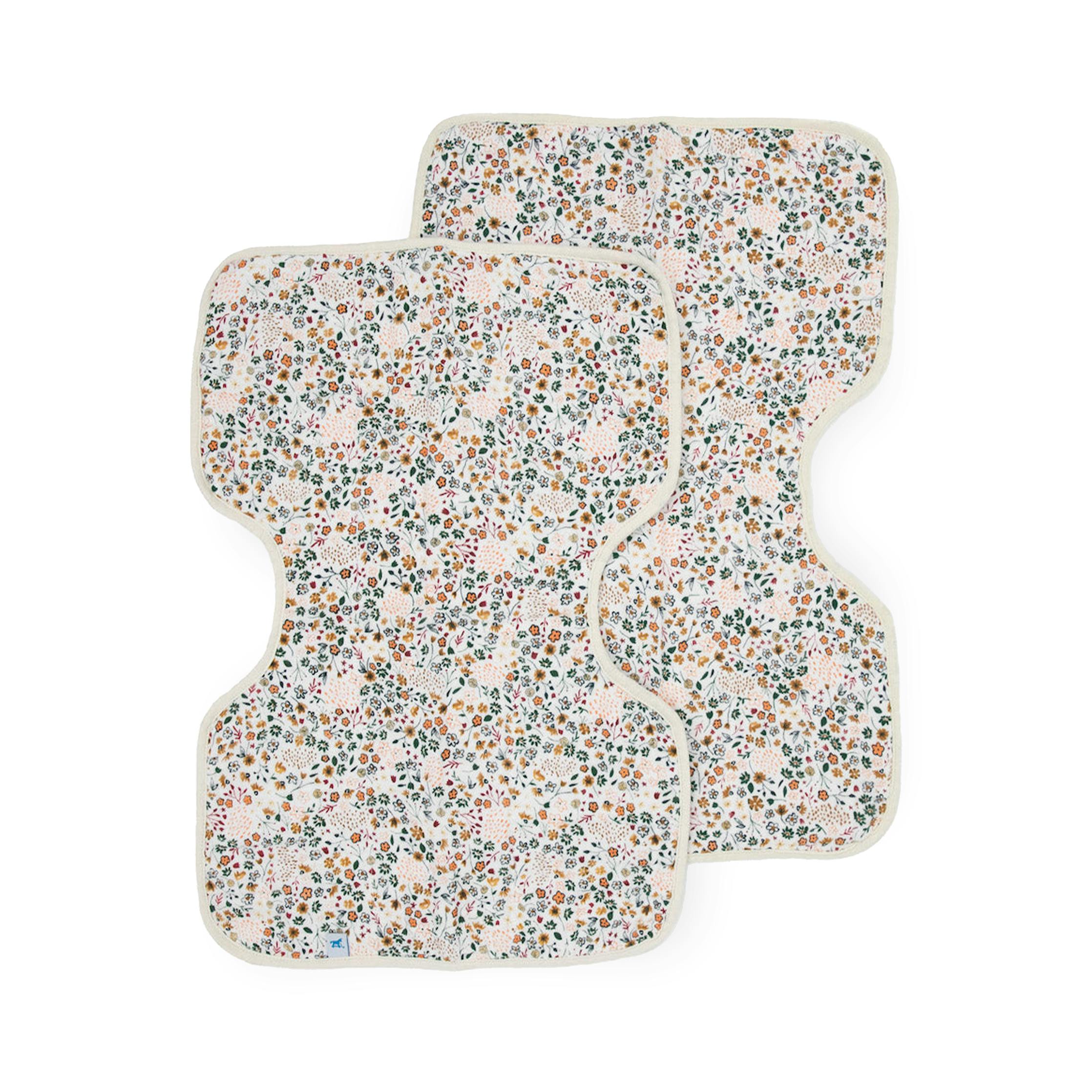 Cotton Muslin Burp Cloth 2 Pack - Pressed Petals