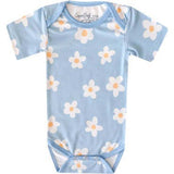 Ultra Soft Short Sleeve Overlap Shoulders Bodysuit, Prints
