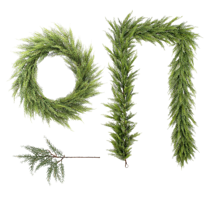 9' Faux Evergreen Cedar Garland