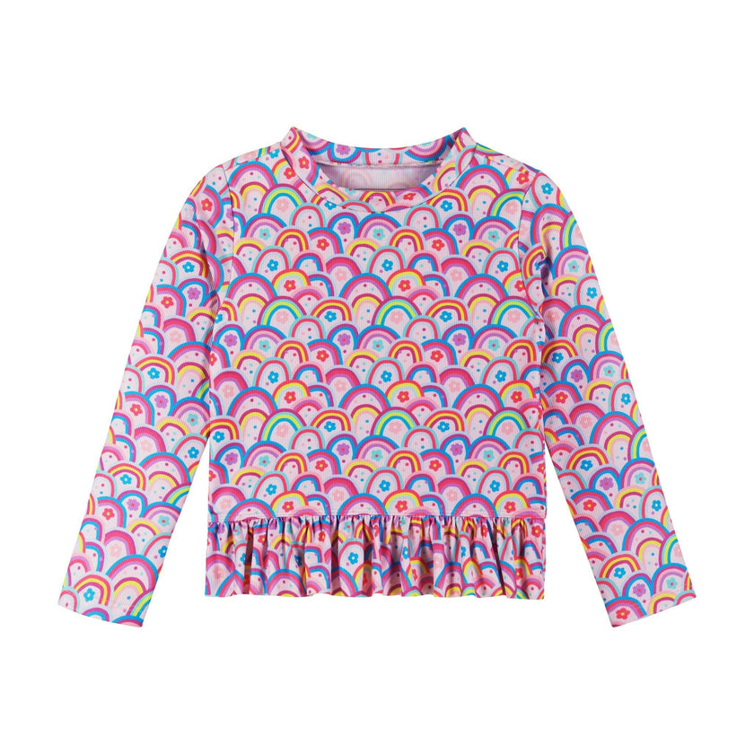 Rainbow Print Long Sleeve Rashguard Set