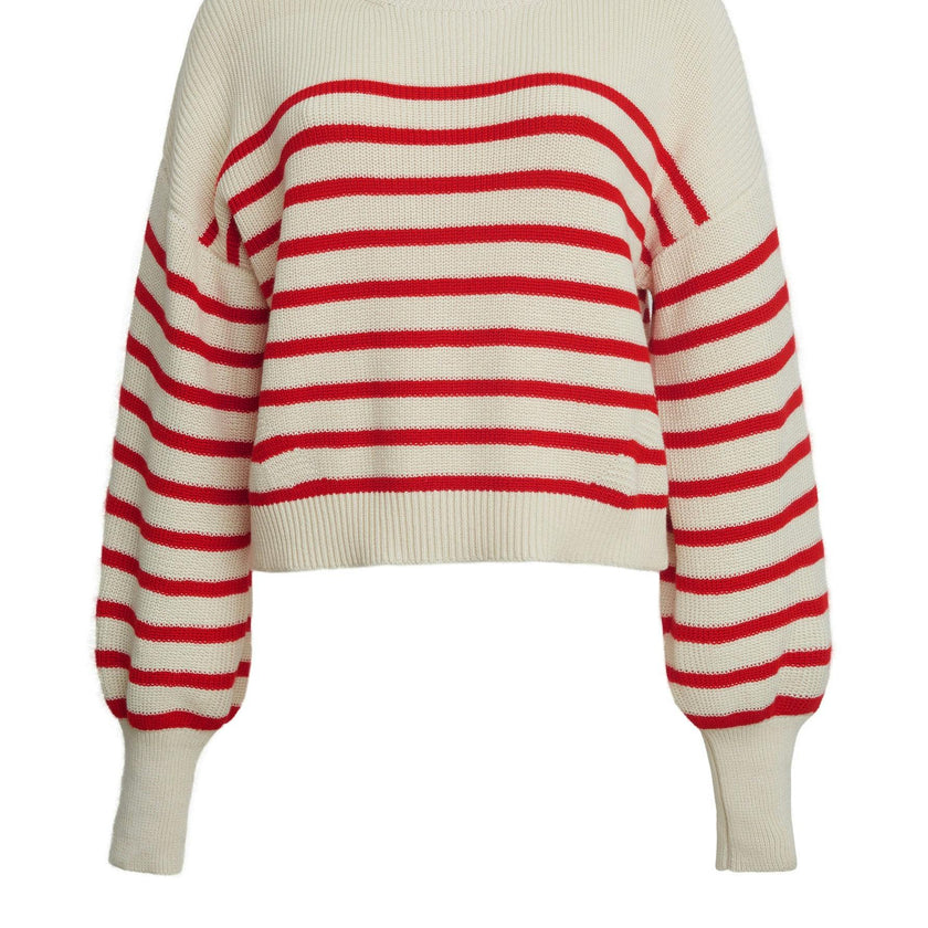 LAYLA STRIPE SWEATER | IVORY + ROSSO