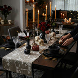 Hand Felted Wool Halloween Skeleton Table Runner - 16x72" Arcadia Home