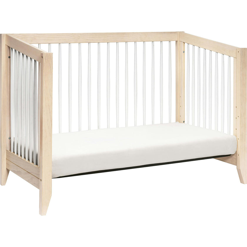 Sprout 4-in-1 Convertible Crib with Toddler Bed Conversion Kit in Washed Natural / White
