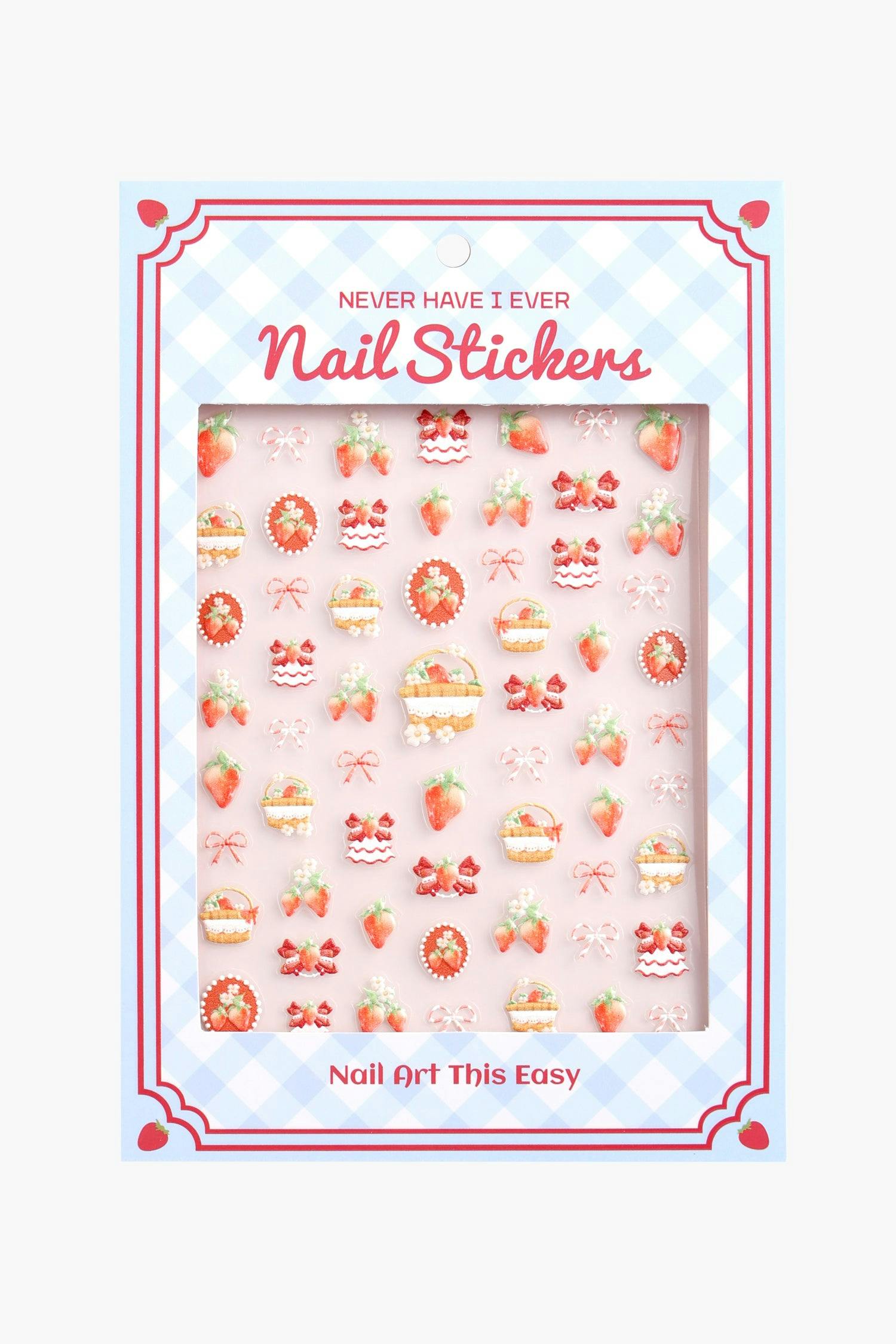 Strawberries N Creme - Nail Stickers