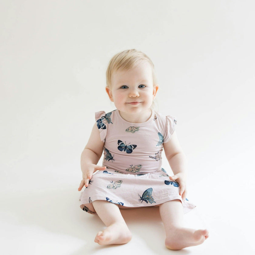 Twirl Bodysuit Dress, Blush Butterfly