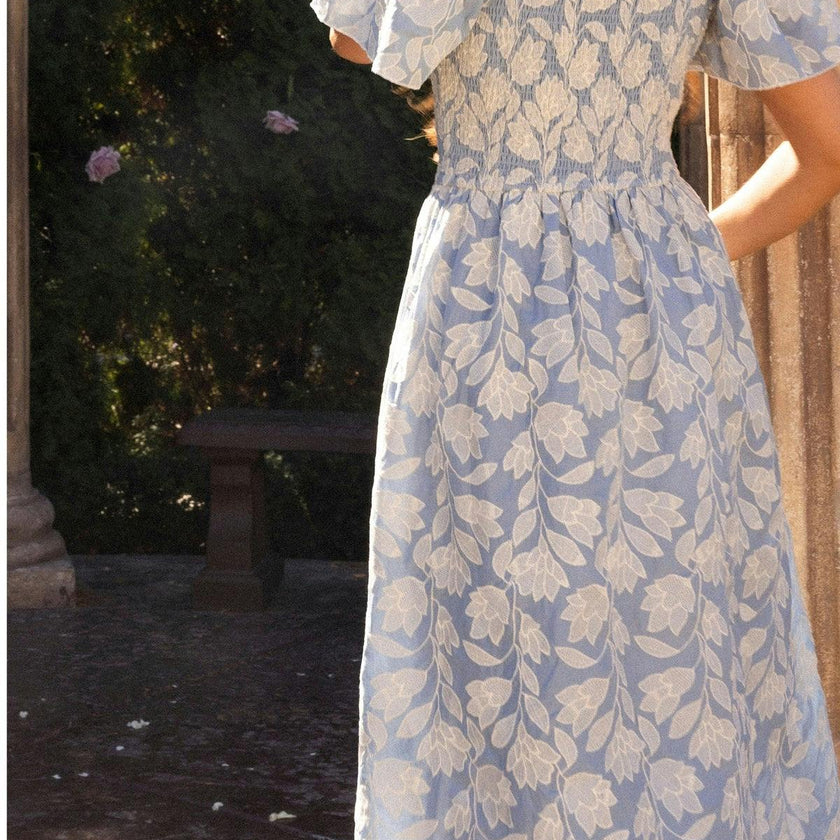 Ophelia Dress in Mosaic Embroidery