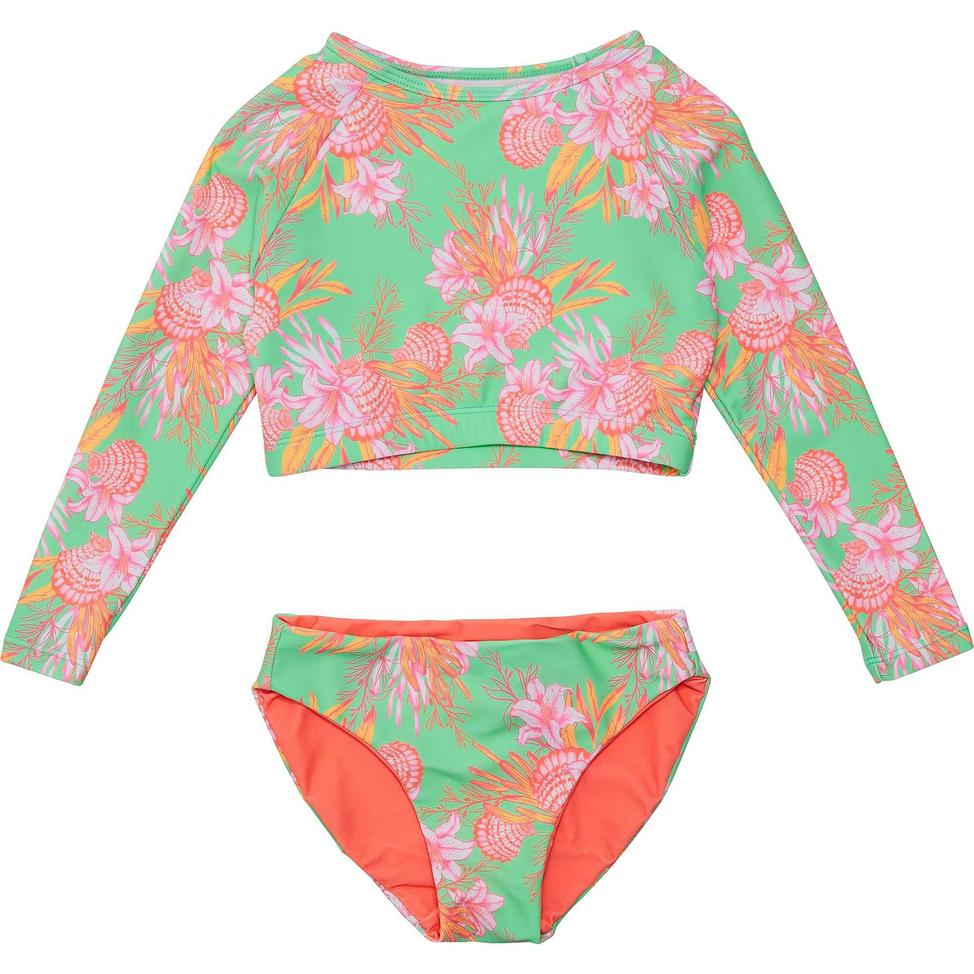 UPF50+ Sustainable Reversible Crop Long Sleeve UPF50+ Rashguard & Bottom Set