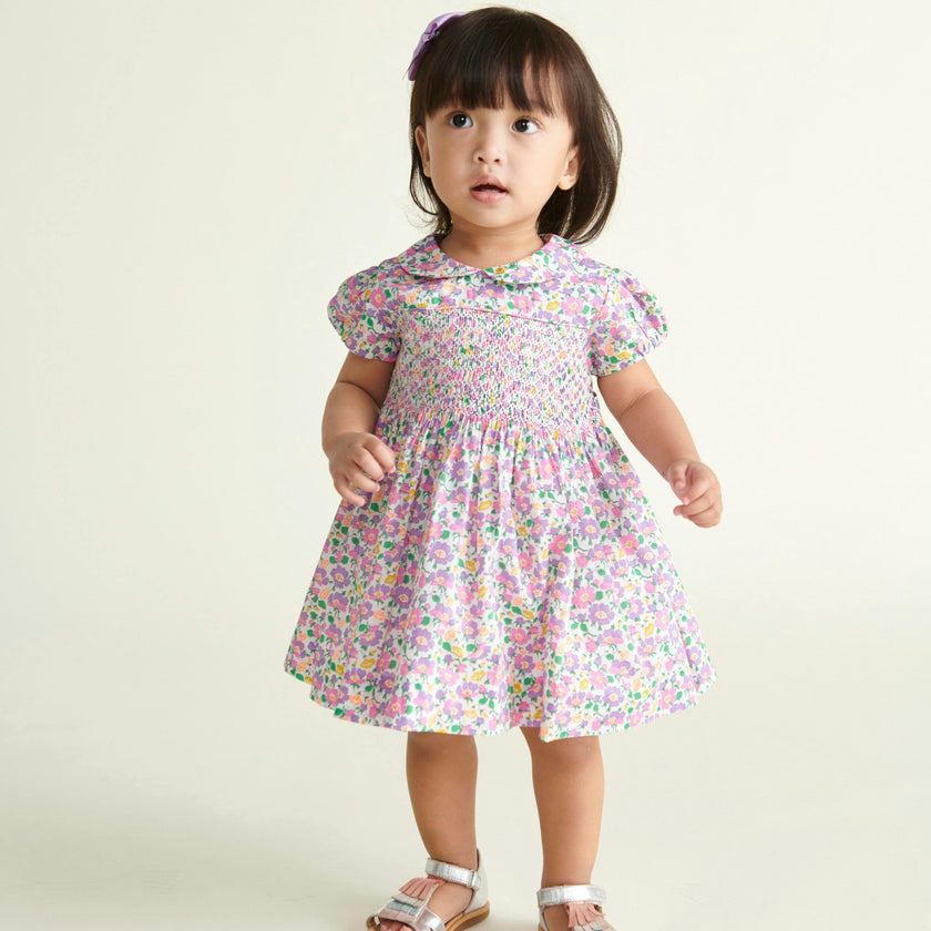 Made With Liberty Fabric Smocked Baby Dress Fable
