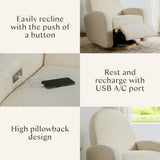 Babyletto Nami Electronic Recliner and Swivel Glider Recliner with USB port
