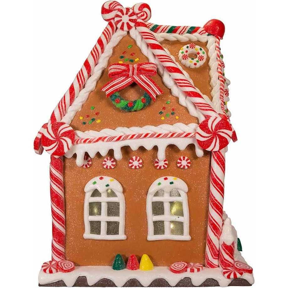 13-Inch Battery-Operated Gingerbread House with LED Light and Timer