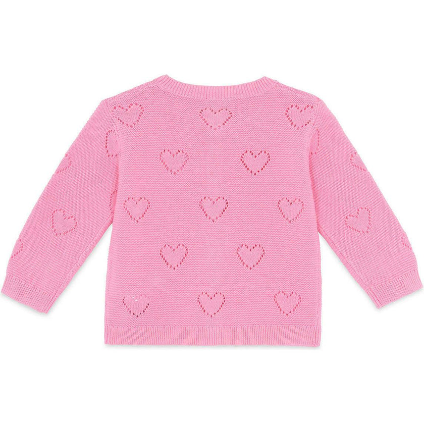 BONTON Lilet Coeur Baby Cardigan - Rose Fiesta