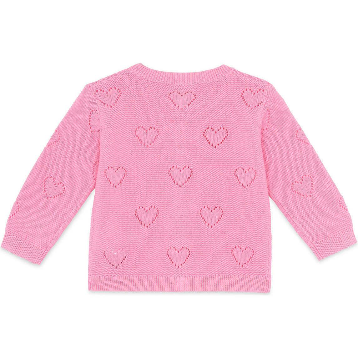 BONTON Lilet Coeur Baby Cardigan - Rose Fiesta