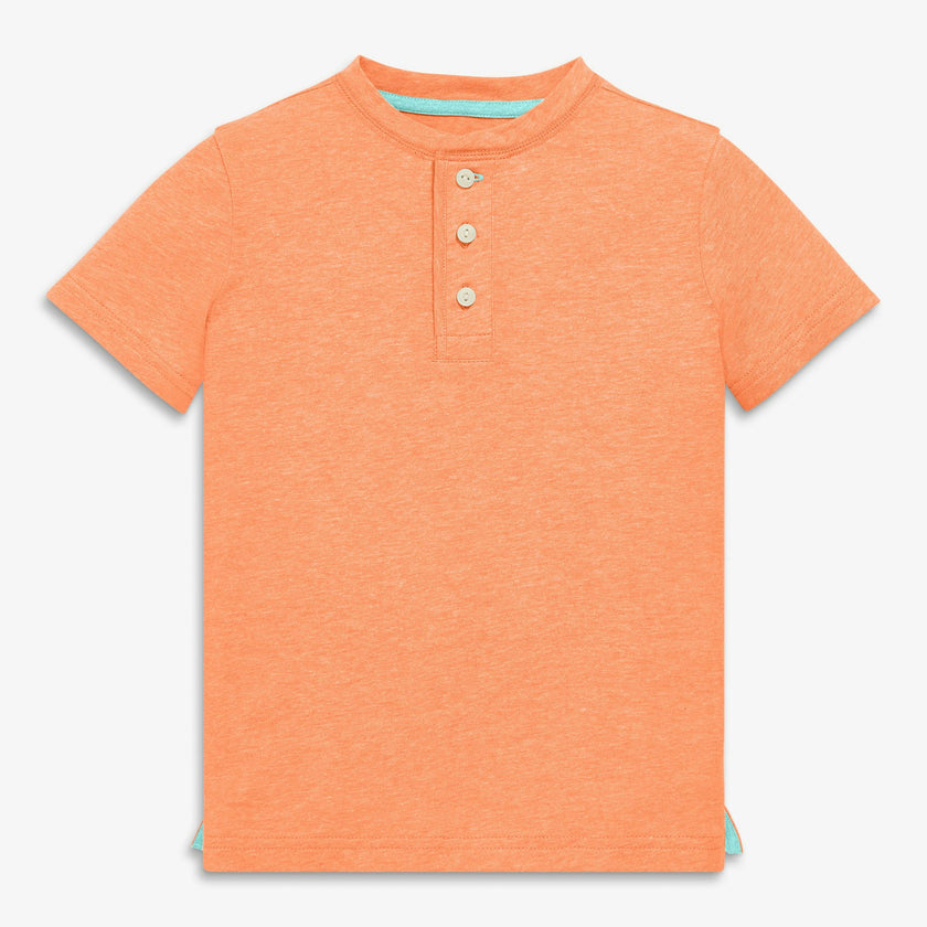 Kids heathered henley tee