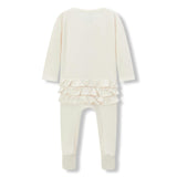 Salt Luxe Solid Ruffle Footed Romper