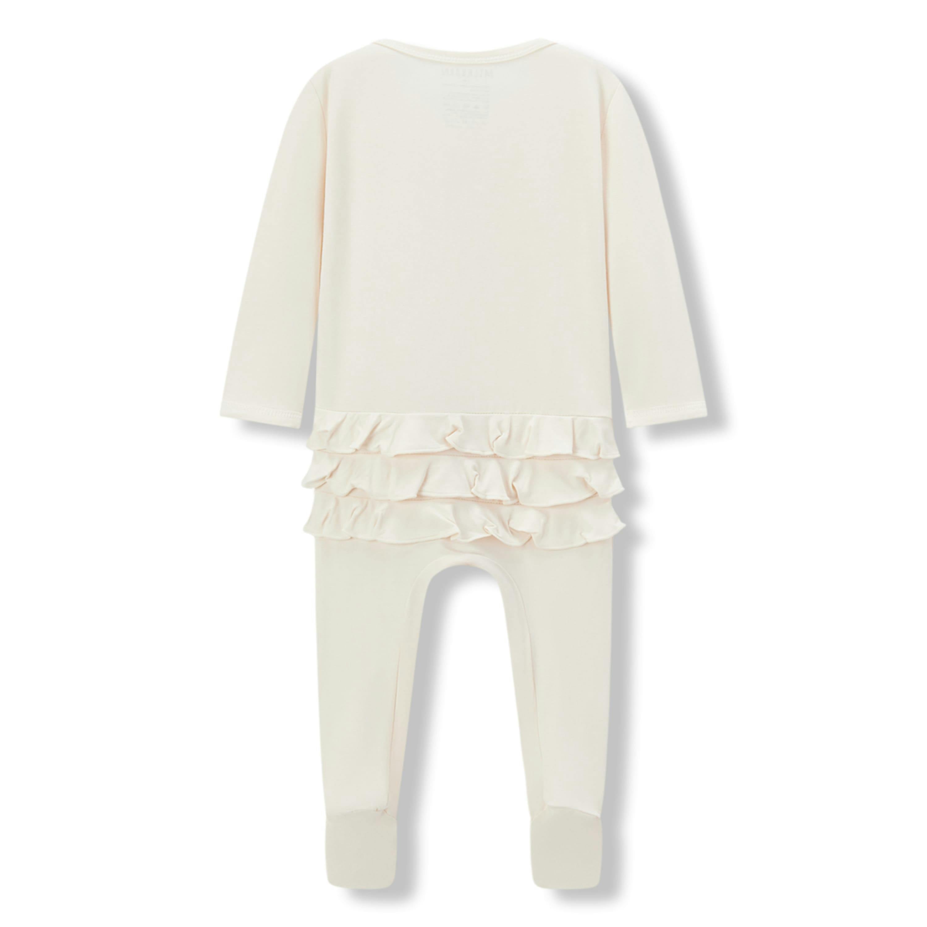Salt Luxe Solid Ruffle Footed Romper