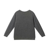 Big Kid Printed Hacci Sweater | Outdoorsy Smiley - Charcoal