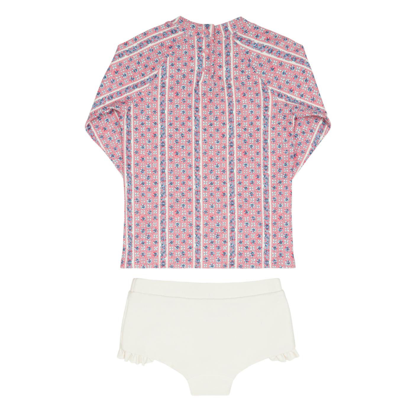 girls rosa vine rashguard set