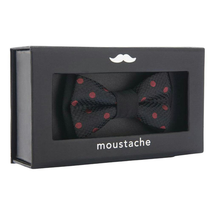 Black with Red Polka Dots Bowtie
