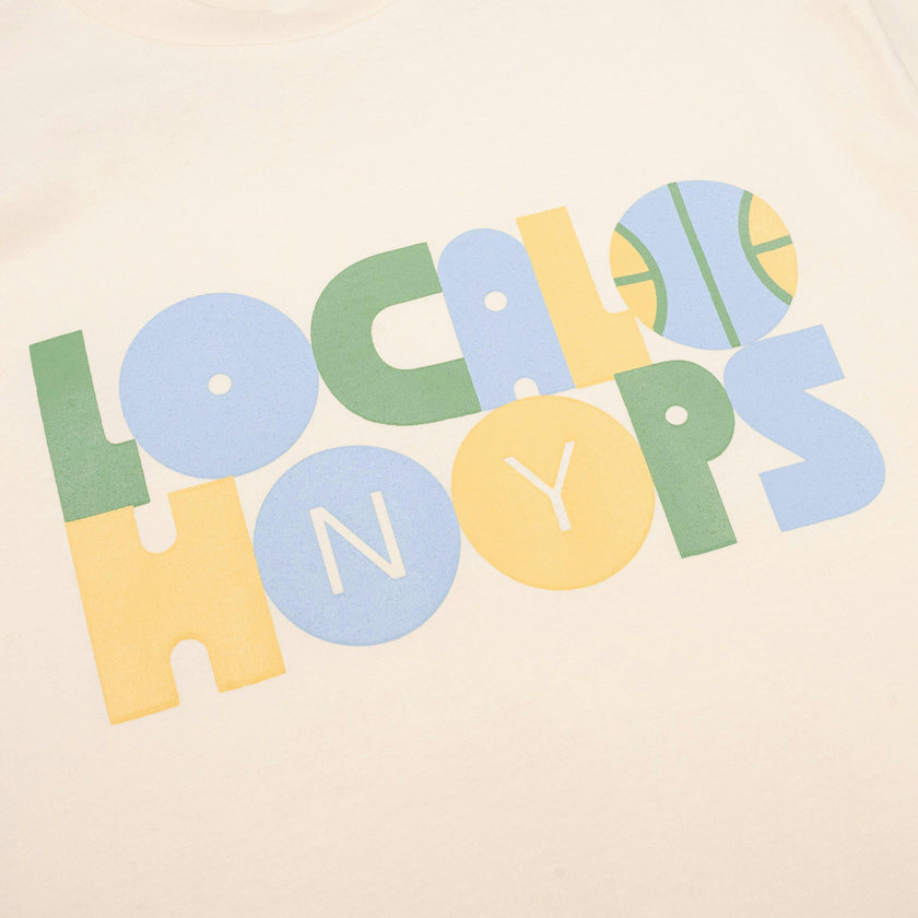 Kids Ecru Block Logo Tee