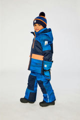 Two Piece Play Snowsuit Navy Blue and Orange with Blue Pants