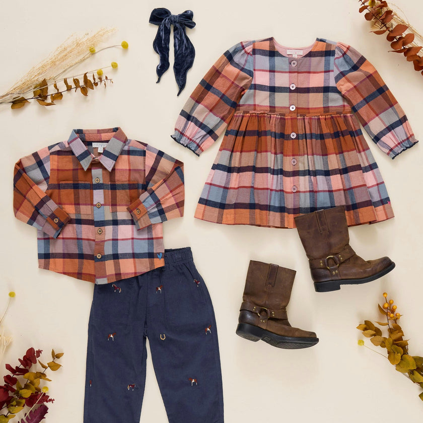 Girls Mae Dress - Hayride Plaid
