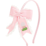 Golf Tee Embroidered Lace Bow Headband