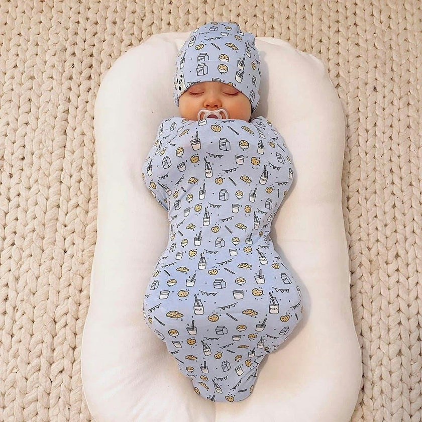 Milk & Cookies Original Bamboo Swaddle & Beanie Set