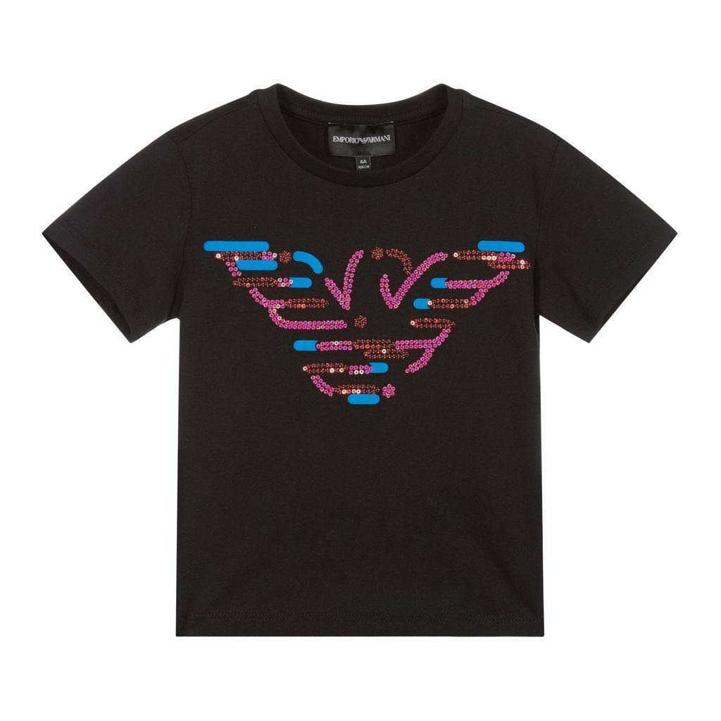 Black Sequin Logo T-shirt