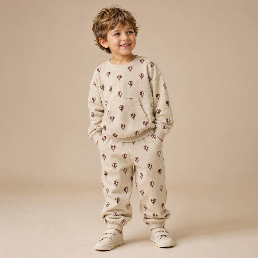 Organic Tee & Pant Slouch Set - Ballon Voyage