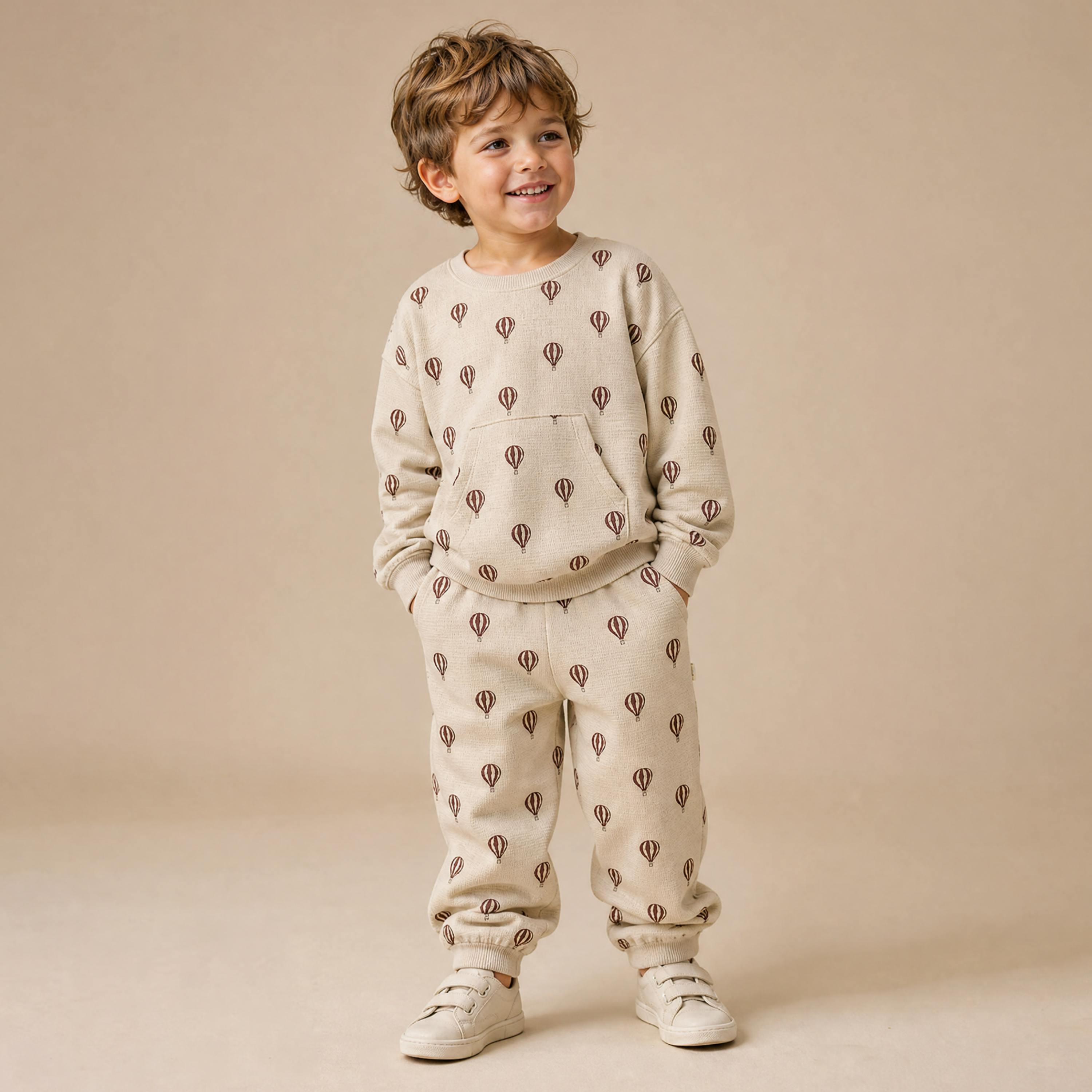 Organic Tee & Pant Slouch Set - Ballon Voyage