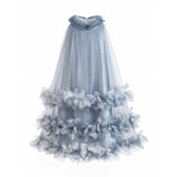 Light Blue Elaris Floral Gown