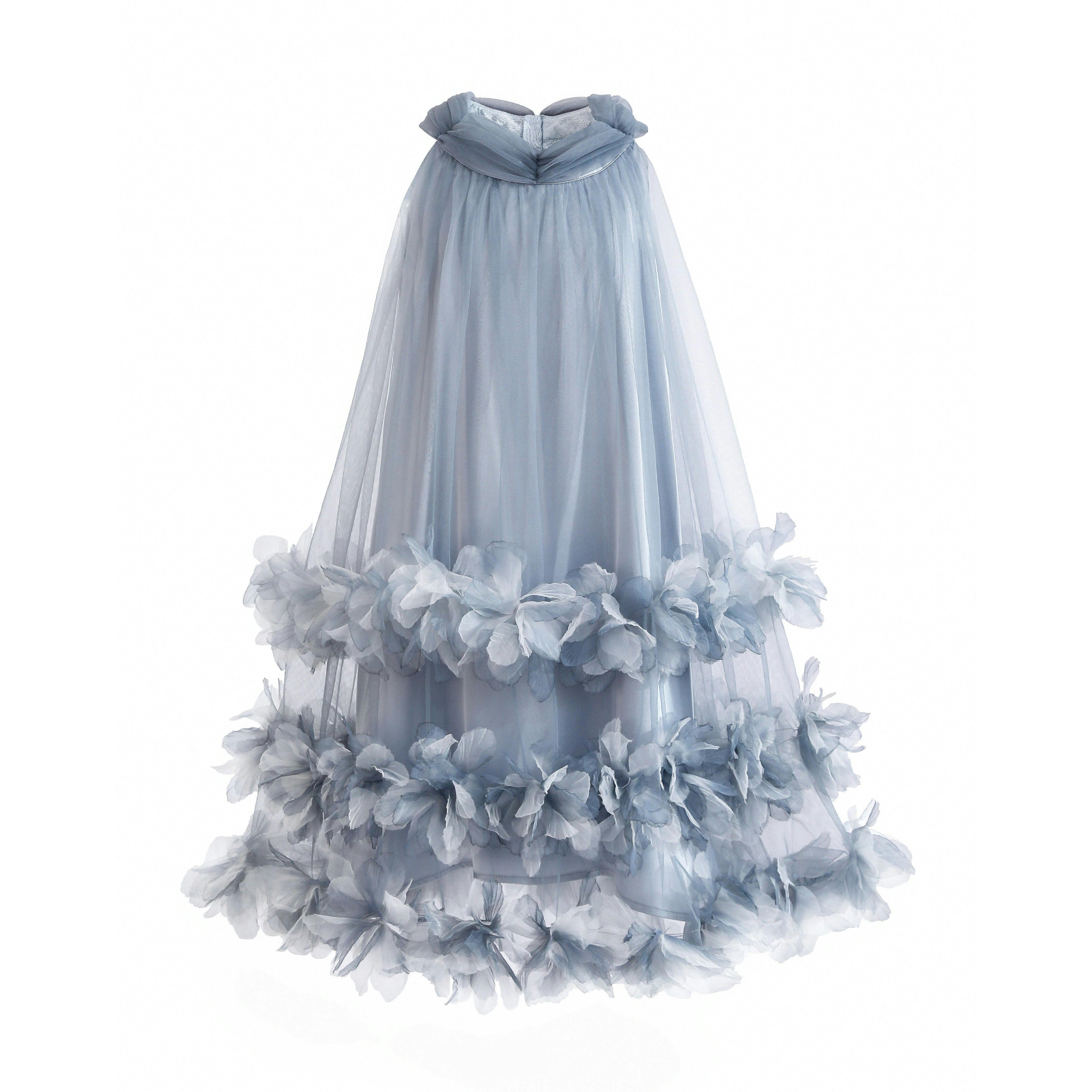 Light Blue Elaris Floral Gown