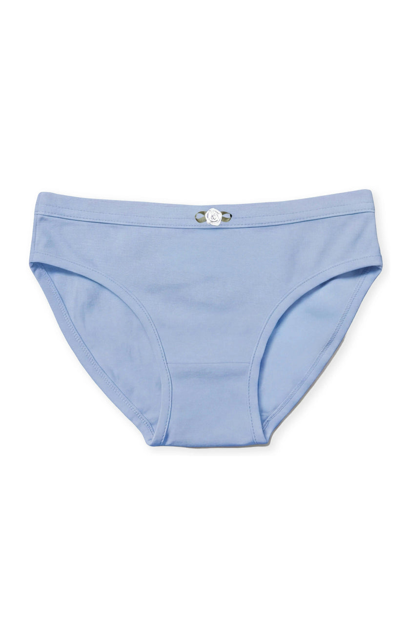 Girls Underwear 3 Piece Set - Light Blue, Blue Posies & Blue Stripes Girls Underwear 3 Piece Set