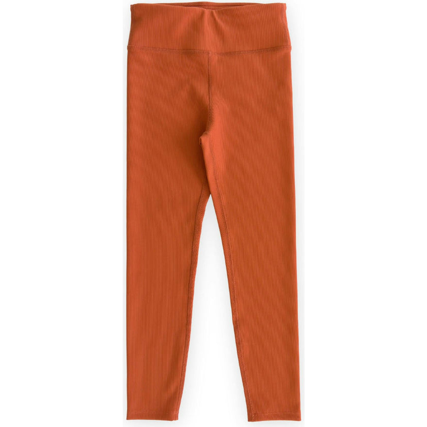 Sporty Ribbed Leggings, Orange