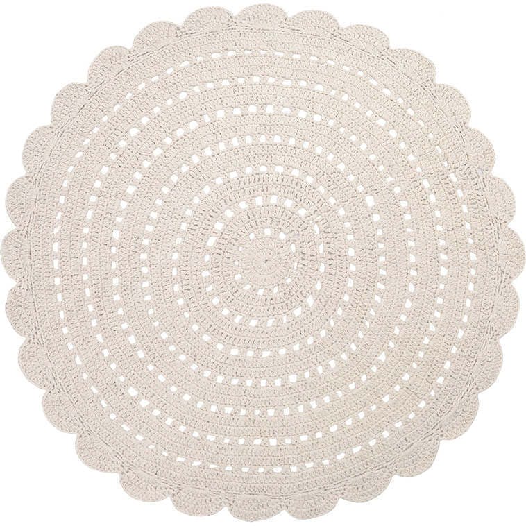 Alma Hand-Crocheted Scalloped Large Round Rug
